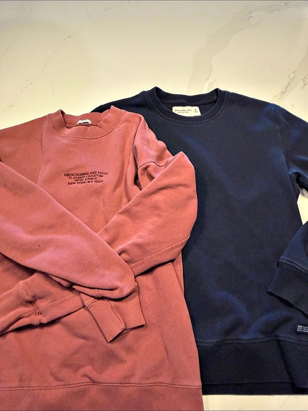 Abercrombie & Fitch Soft A&F Fleece Crewneck Sweatshirt 2 pack - Medium & large